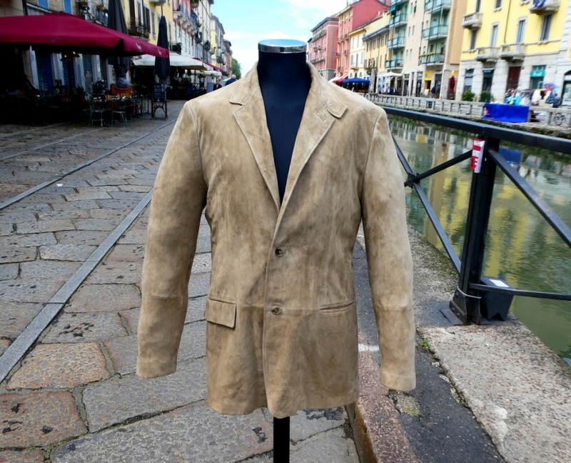 Giacca pelle scamosciata blazer vintage Hugo Boss 