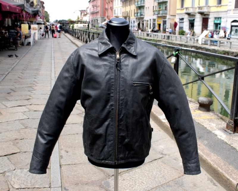 Grey vintage leather Stewart jacket size XL 