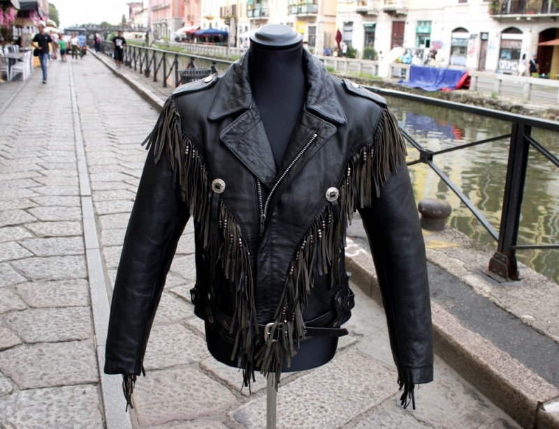 Biker moto leather jacket vintage size M