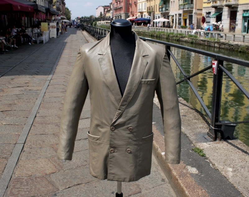 Vintage leather jacket size 50 blazer style 90s