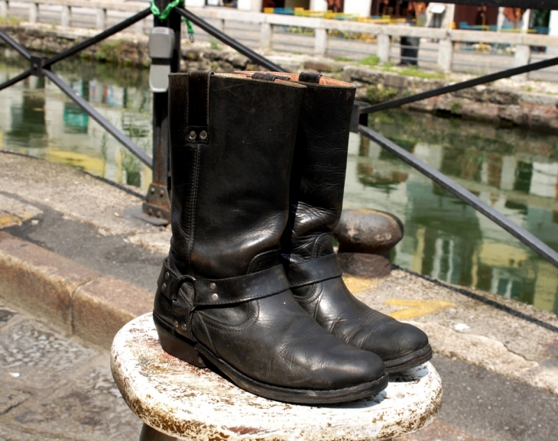 Biker leather boots vintage 40