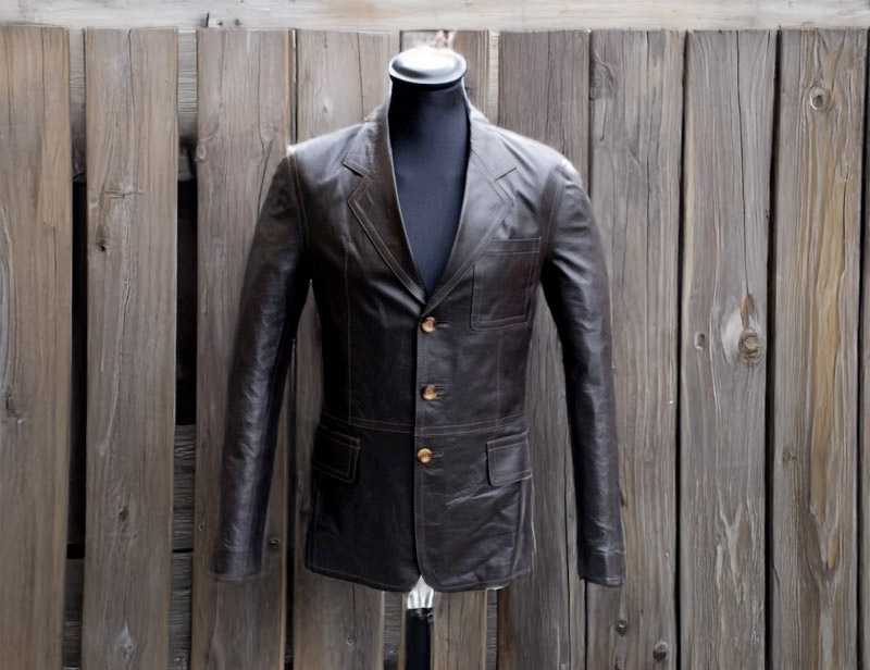 Brown leather jacket size M