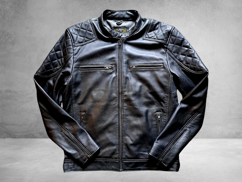 Biker Guendj leather jacket style belstaff