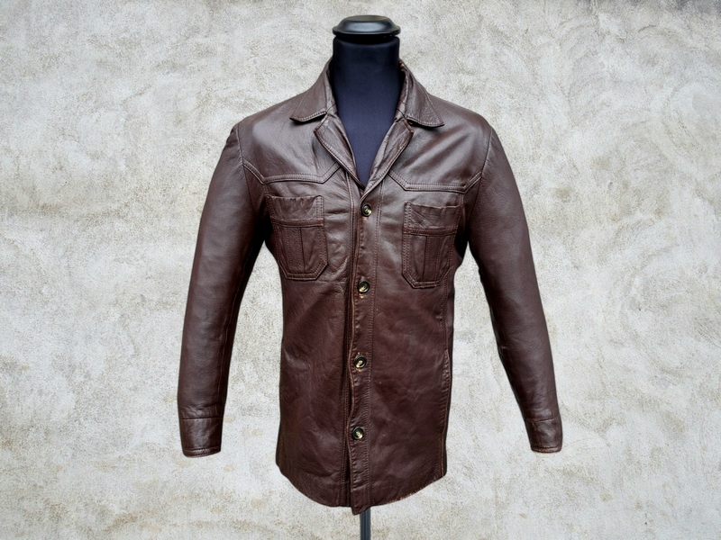 Vintage leather jacket brown size M