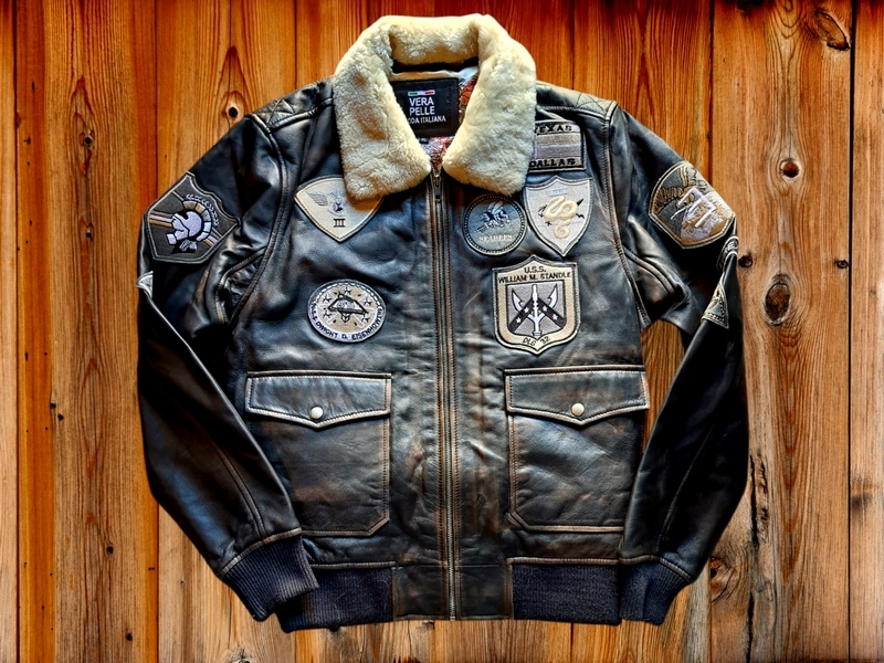 Giubbotto pelle aviatore flight jacket Top Gun bom