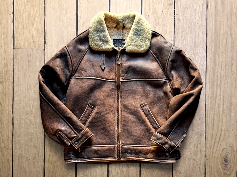 Airdrop aviator leather shearling raf jacket b6