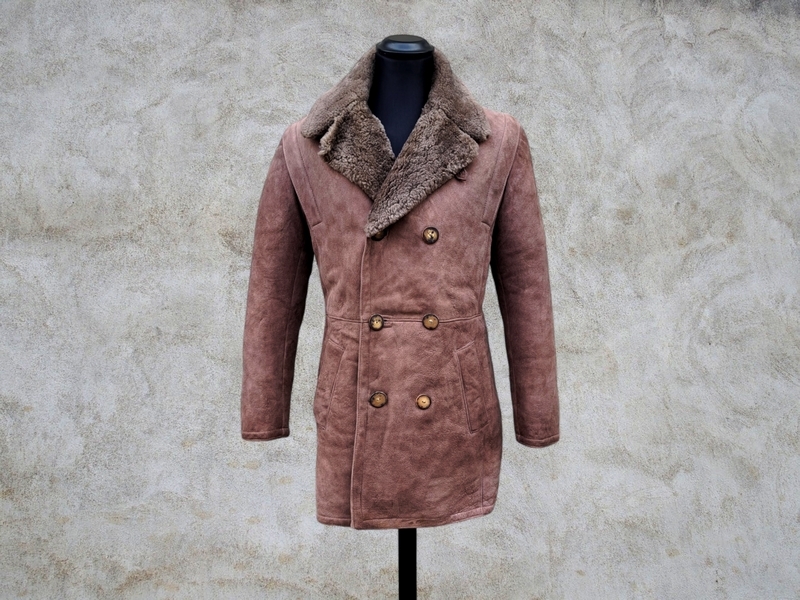 Cappotto trench doppiopetto montone vintage M 