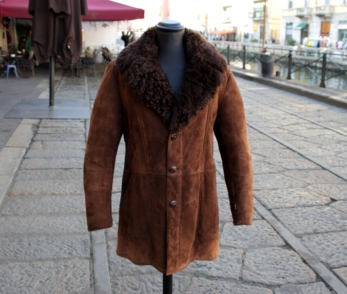 Vintage shearling coat thick fur size L 