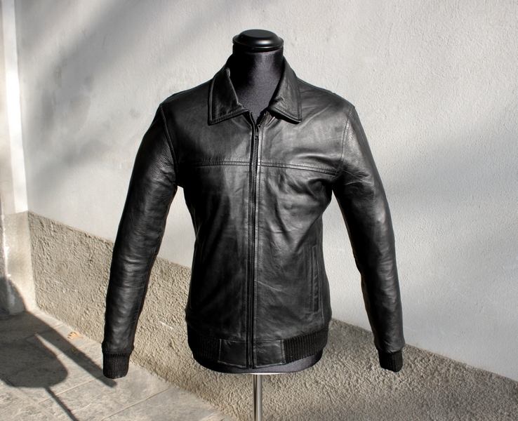 Giubbotto bomber pelle fonzie nero originale Guend