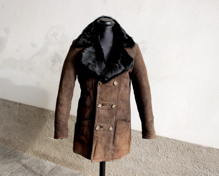 Shearling coat vintage double breasted size M