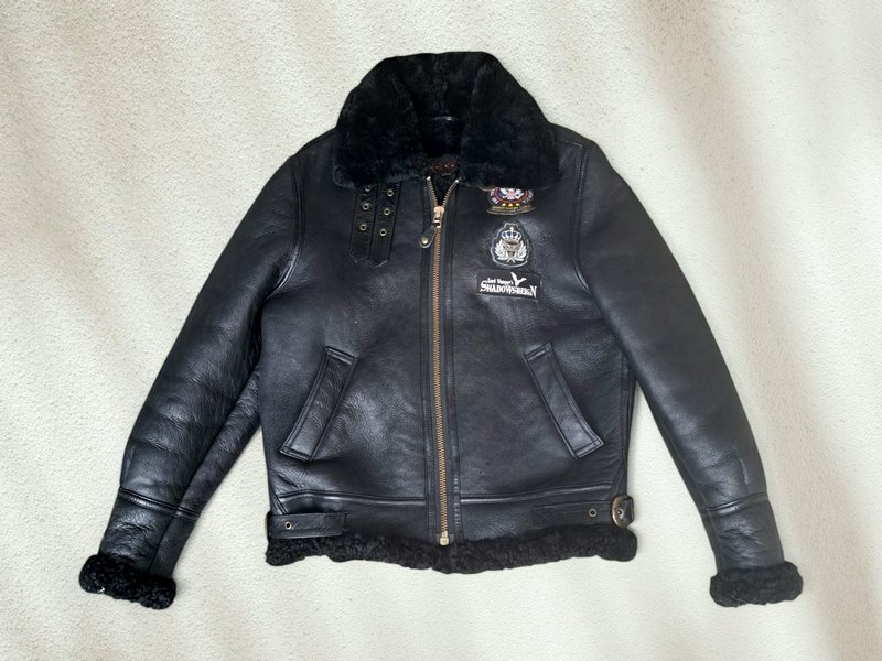 Black shearling b3 aviator Schott