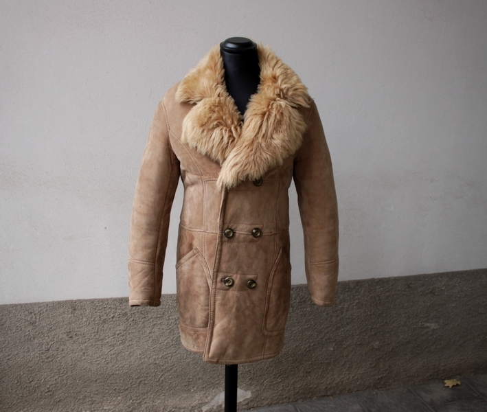 Vintage shearling coat fur size L 