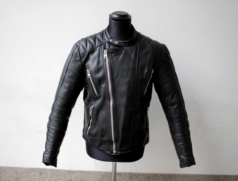 Giubbotto chiodo pelle biker motociclista vintage 