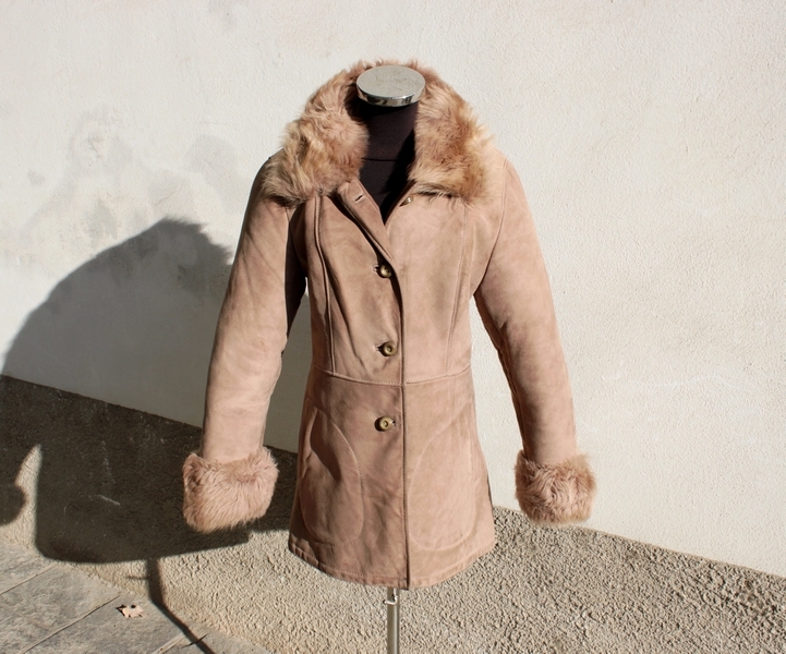 Cappotto montone shaarling donna vintage anni 70