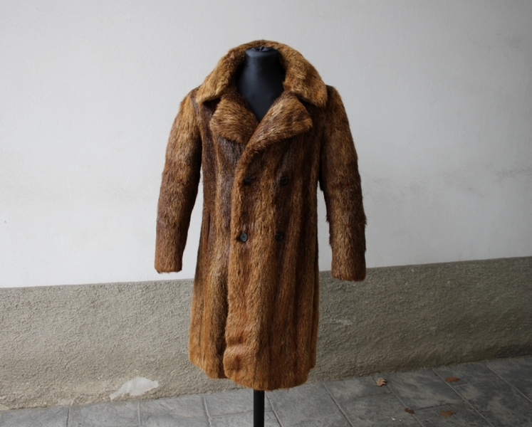 Cappotto pelliccia uomo vintage originale taglia M