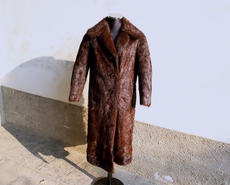 Cappotto pelliccia lunga uomo vintage originale an