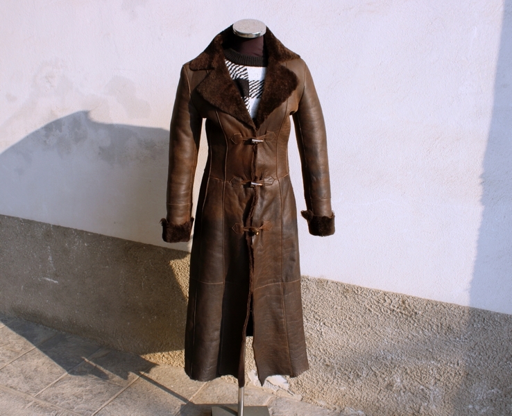 Cappotto montone shearling lungo donna vintage tag