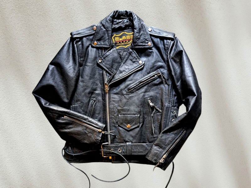 Biker leather jacket for woman moto size M