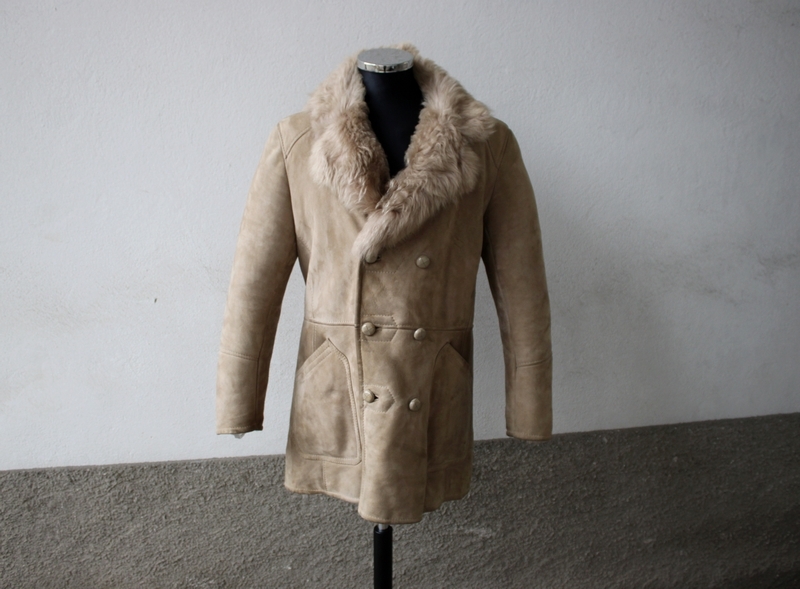 Cappotto montone shearling beige pelliccia folta v