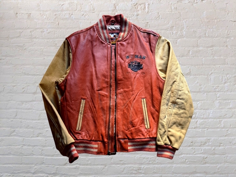 Giubbotto pelle bomber varsity college harley davi