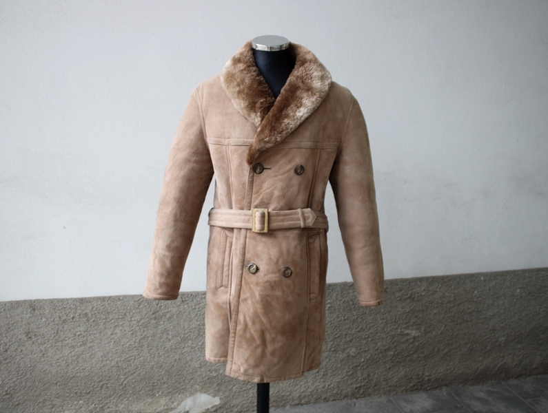 Shearling coat double breasted size XXL