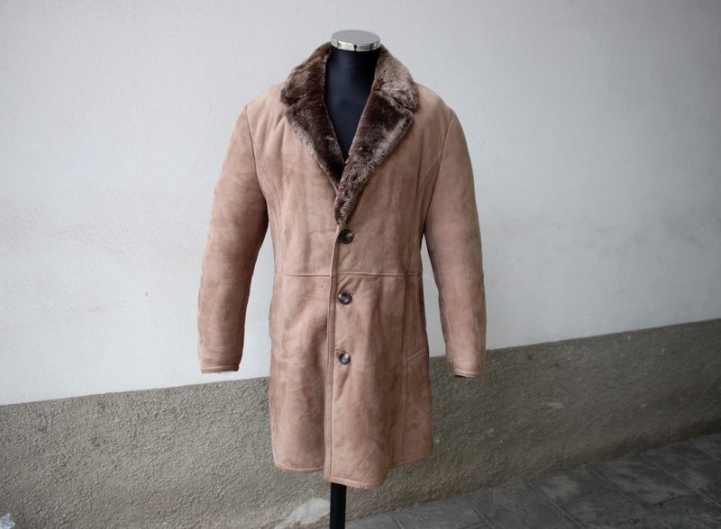 Cappotto montone shearling monopetto chiaro taglia