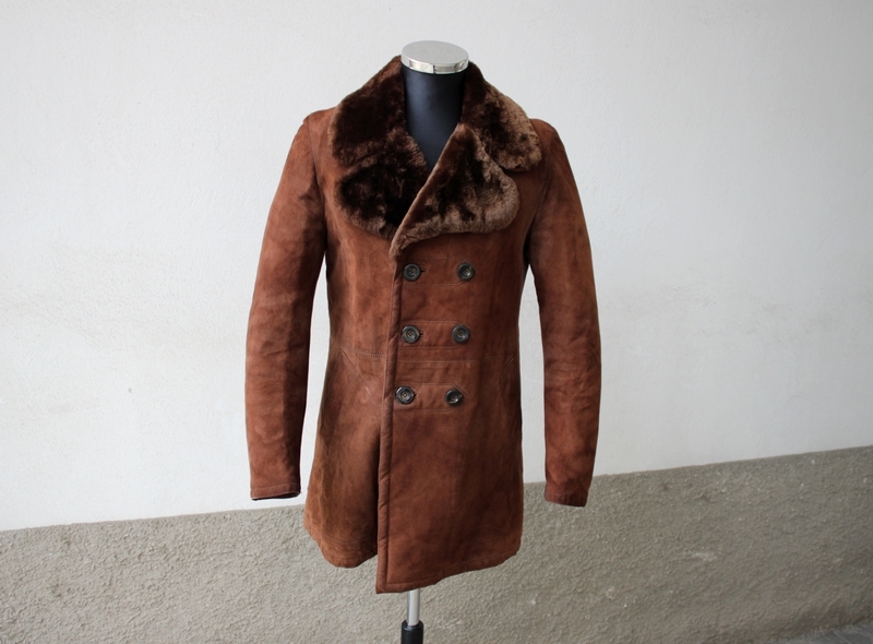 Shearling brown coat for men size S