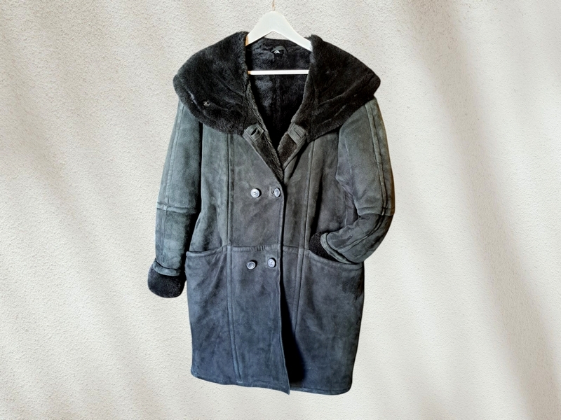 Oversize woman sheepsking shearling jacket coat 