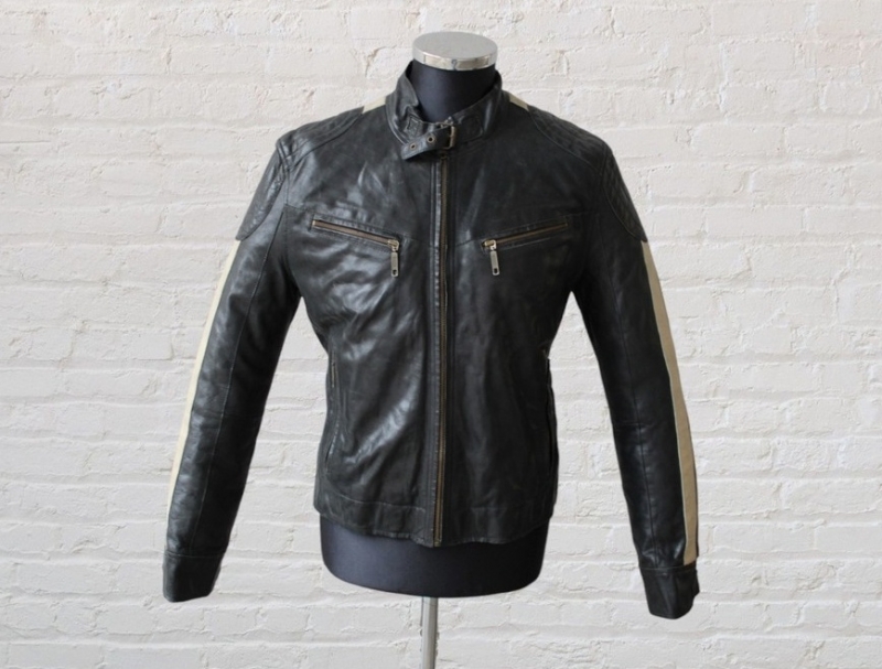 Vintage moto leather jacket size M 