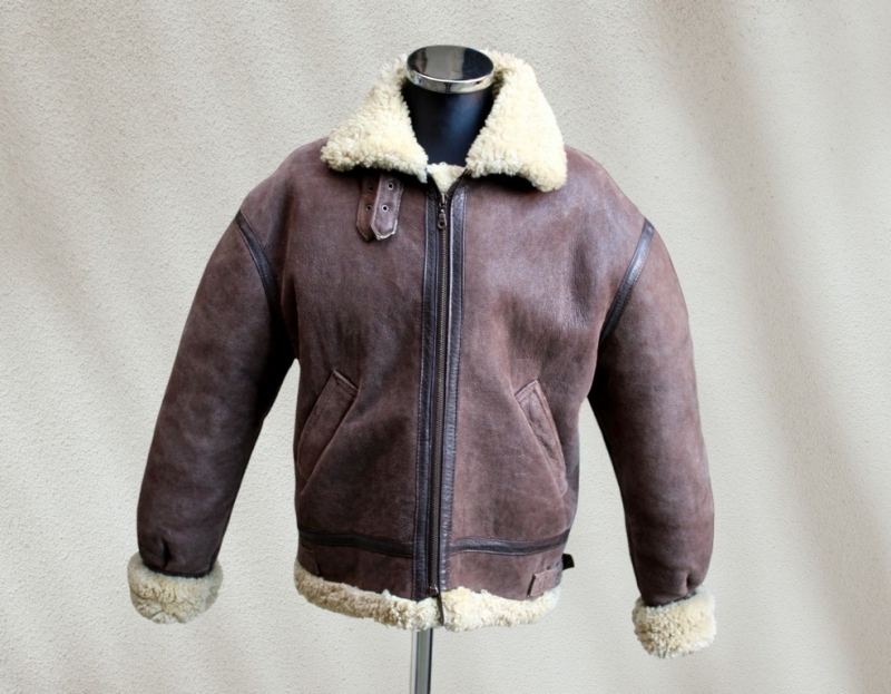 Giubbotto montone shearling b3 raf cockpit marrone