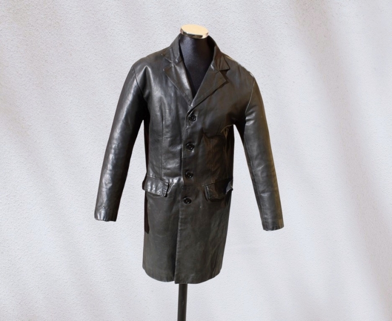 Trench cappotto pelle uomo vintage XL uomo