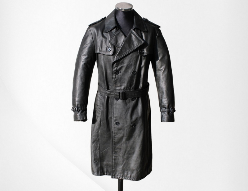 Trench pelle vintage anni 70 doppiopetto come nuov