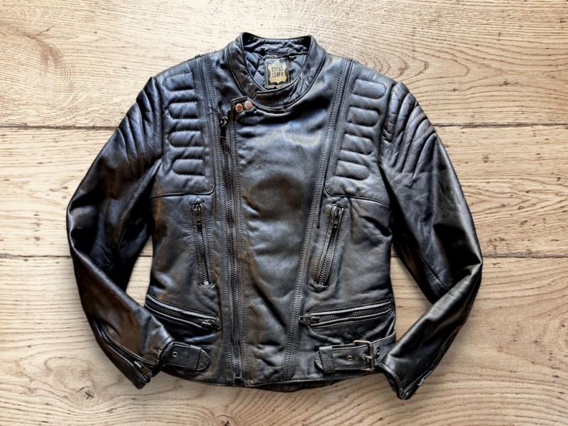 Giubbotto chiodo pelle biker moto tedesco stile Ha