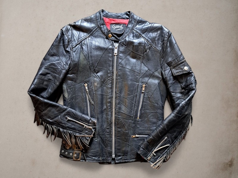 Giubbotto chiodo moto donna biker vintage con fran