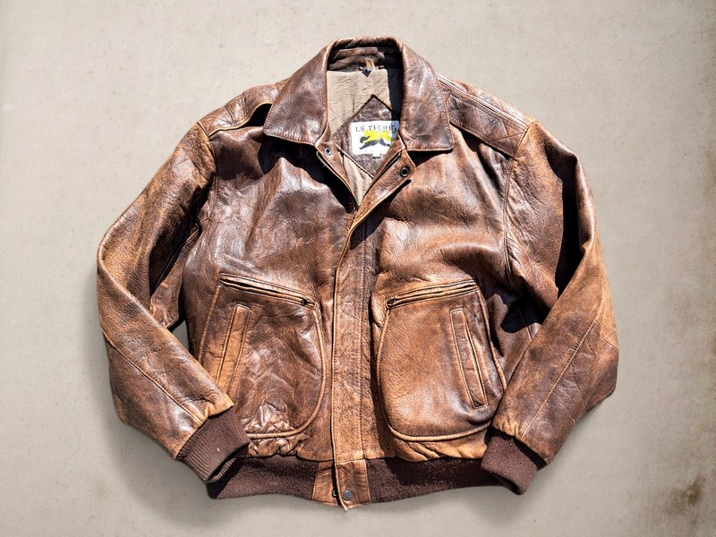 Vintage aviator leather jacket size XL a2 style