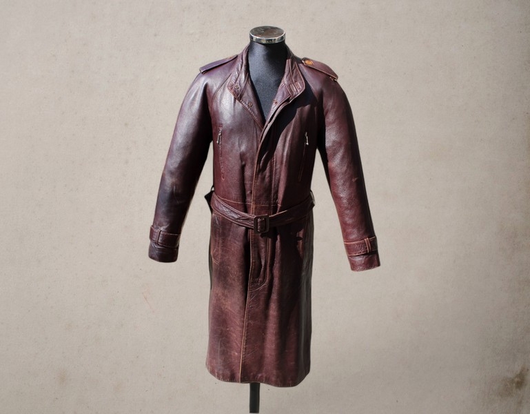 Vintage leather coat borgogna bordeaux size M